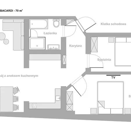 Apartmán Sanhaus - Bacardi - Z 2 Balkonami, Garazem, Przy Plazy Sopoty