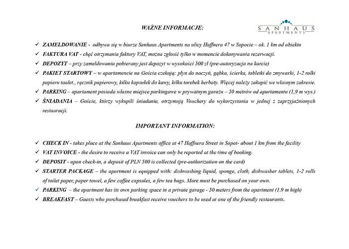 Sanhaus - Bacardi - Z 2 Balkonami, Garazem, Przy Plazy Apartman Sopot